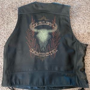 Authentic Harley-Davidson Men’s Leather Vest - Size 3XL. Lost Weight never wore